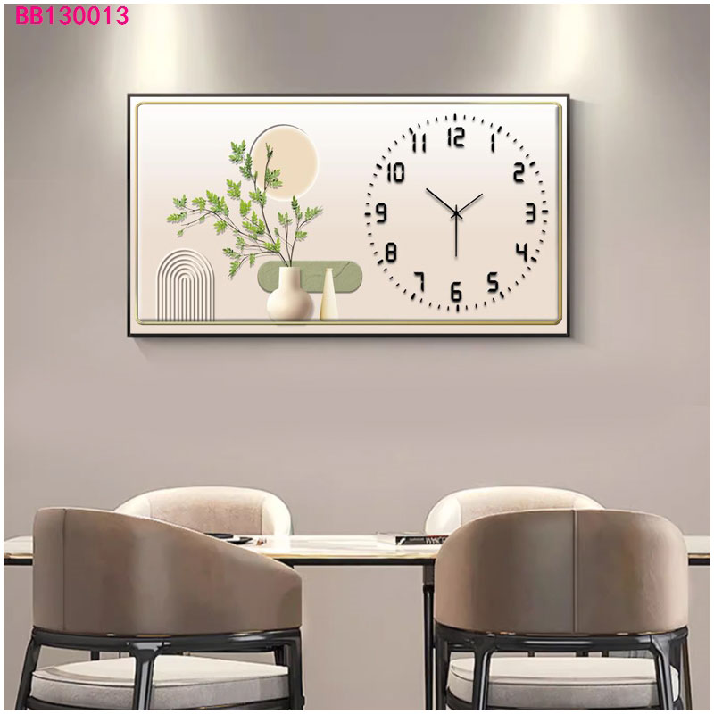 免打孔电表箱装饰画带钟表竖款现代简约遮挡客厅配电箱总开关挂画详情4