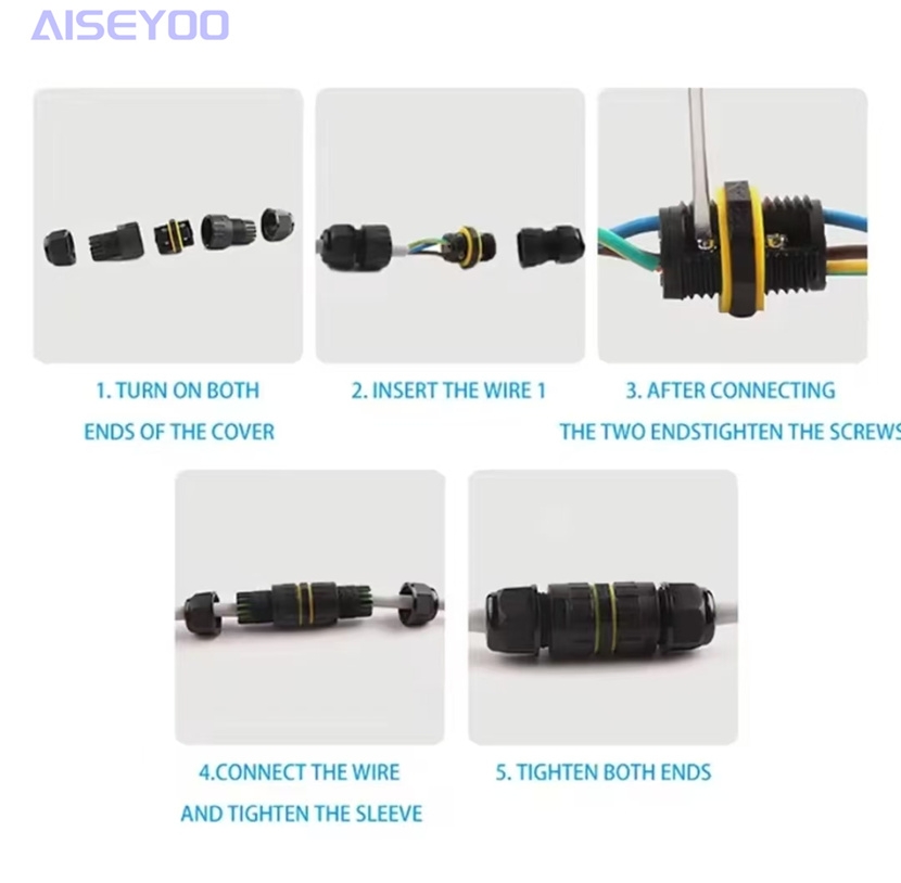绝缘免焊户外防雨IP68-M25S快速格兰头塑料M 电缆接头电线连接器 防水连接器三芯户外尼龙电缆防水接头 详情图4