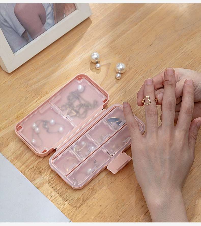 J52-0318 Gold Storage Box, Small jewelry earrings, Portable jewelry Storage Box, High-end and exquisite organizing box detail image 4