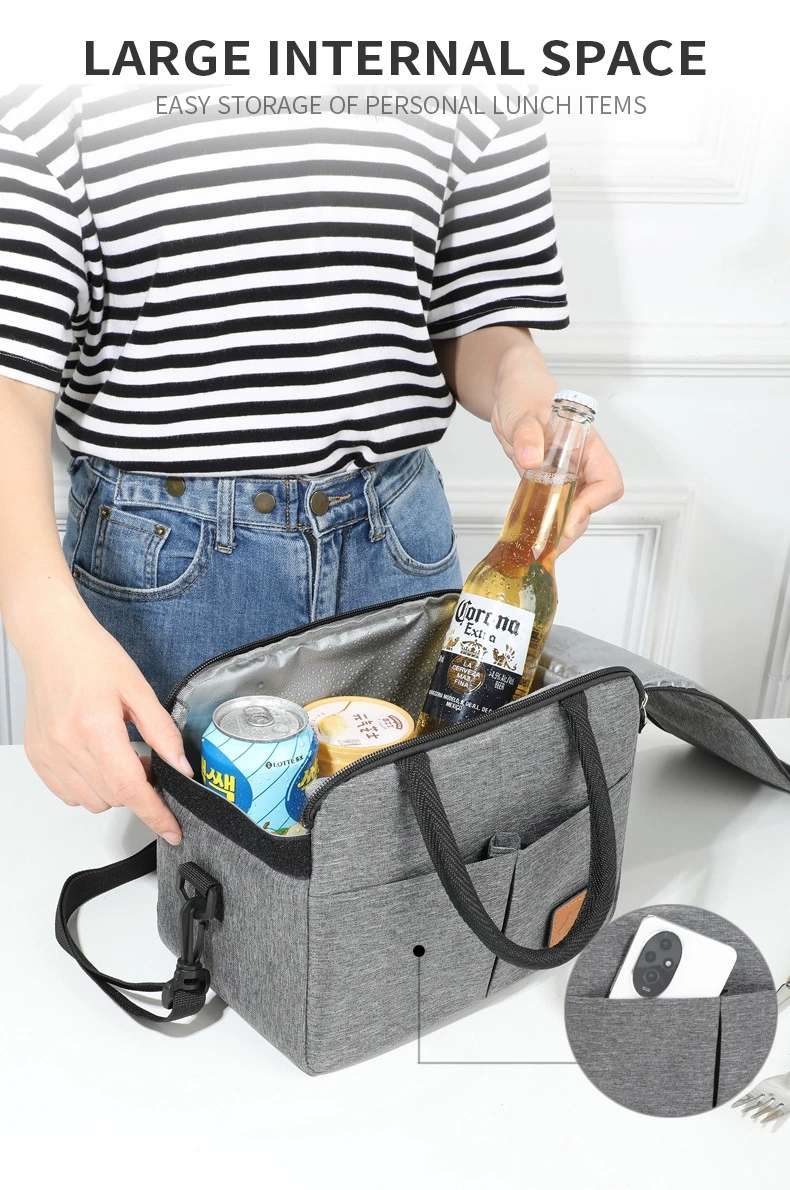 New cross-border Amazon multi-functional lunch bag, office workers' rice preservation ice pack, insulated lunch box bag, insulated bag detail image 6