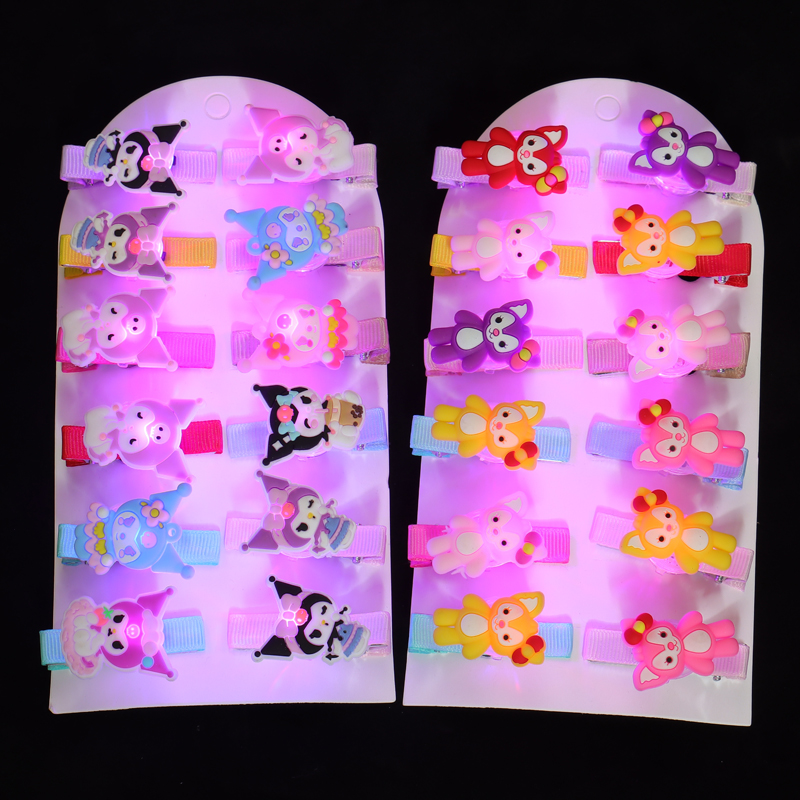 儿童卡通发光发夹夜市地摊热卖发光小玩具幼儿园学生奖品小礼品热门款LED发夹详情8