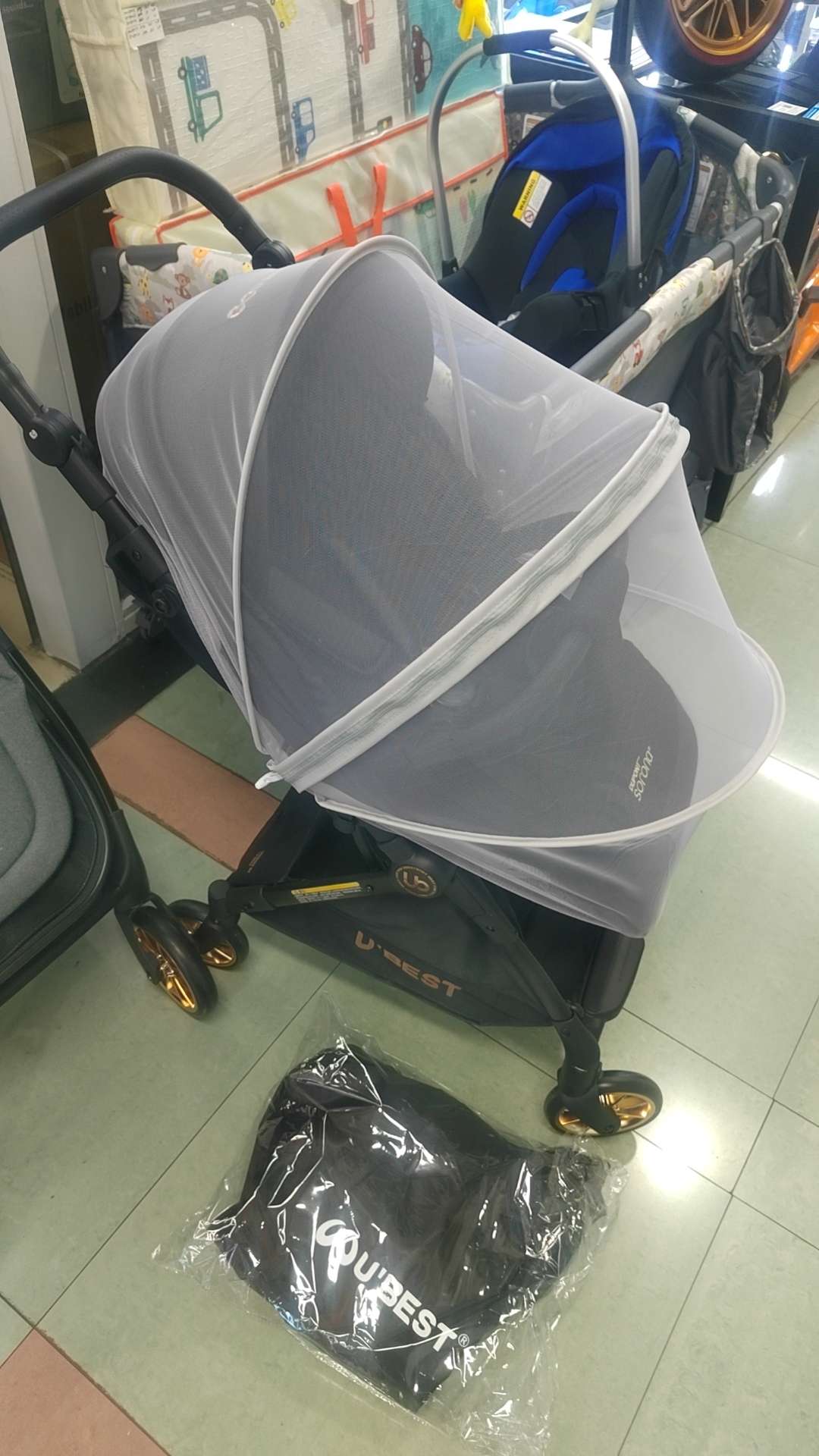 Aluminum tube baby strollers can be redirected with mosquito nets Specification image