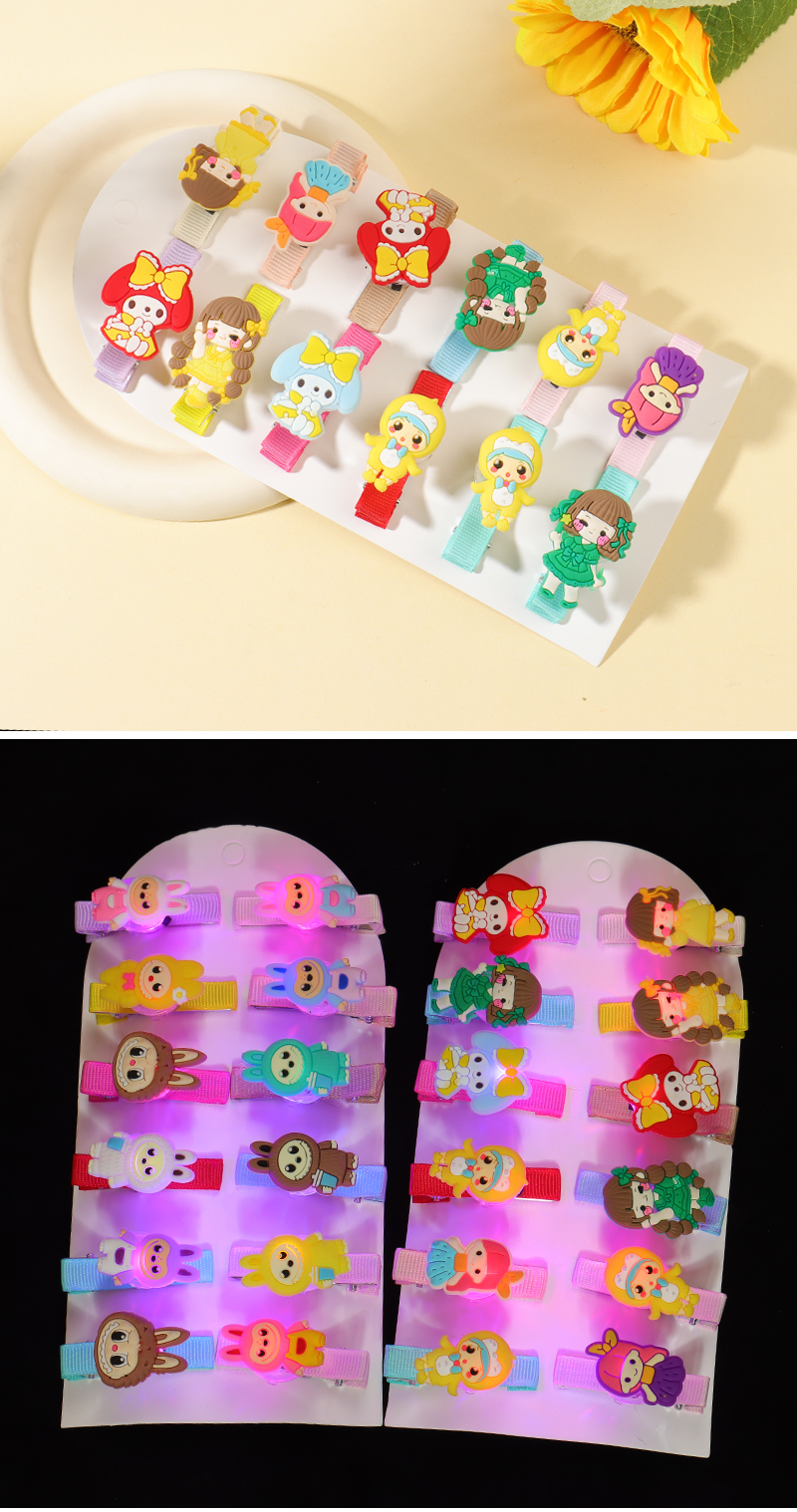 儿童卡通发光发夹夜市地摊热卖发光小玩具幼儿园学生奖品小礼品热门款LED发夹详情2