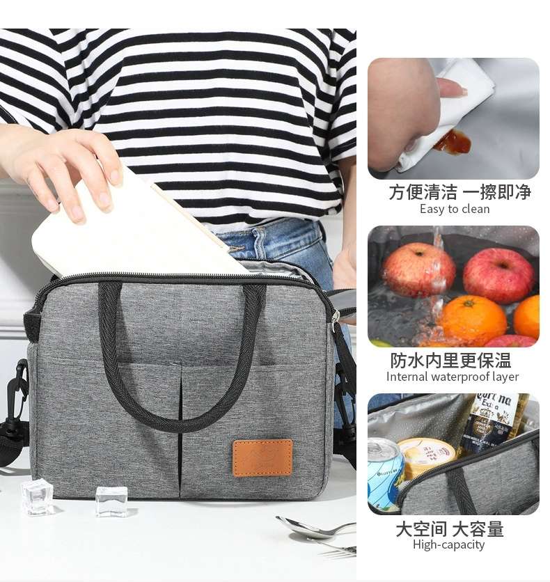 New cross-border Amazon multi-functional lunch bag, office workers' rice preservation ice pack, insulated lunch box bag, insulated bag Specification image
