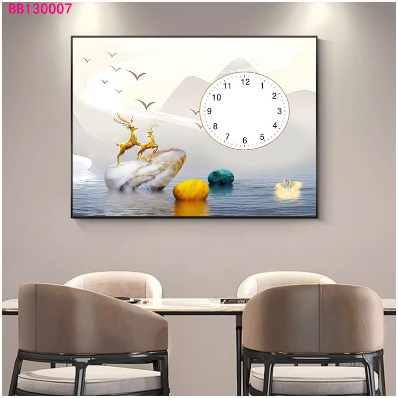 免打孔电表箱装饰画带钟表竖款现代简约遮挡客厅配电箱总开关挂画详情3