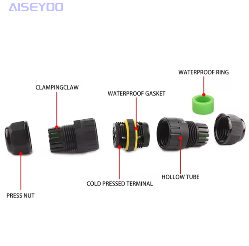 绝缘免焊户外防雨IP68-M25S快速格兰头塑料M 电缆接头电线连接器 防水连接器三芯户外尼龙电缆防水接头 详情图3