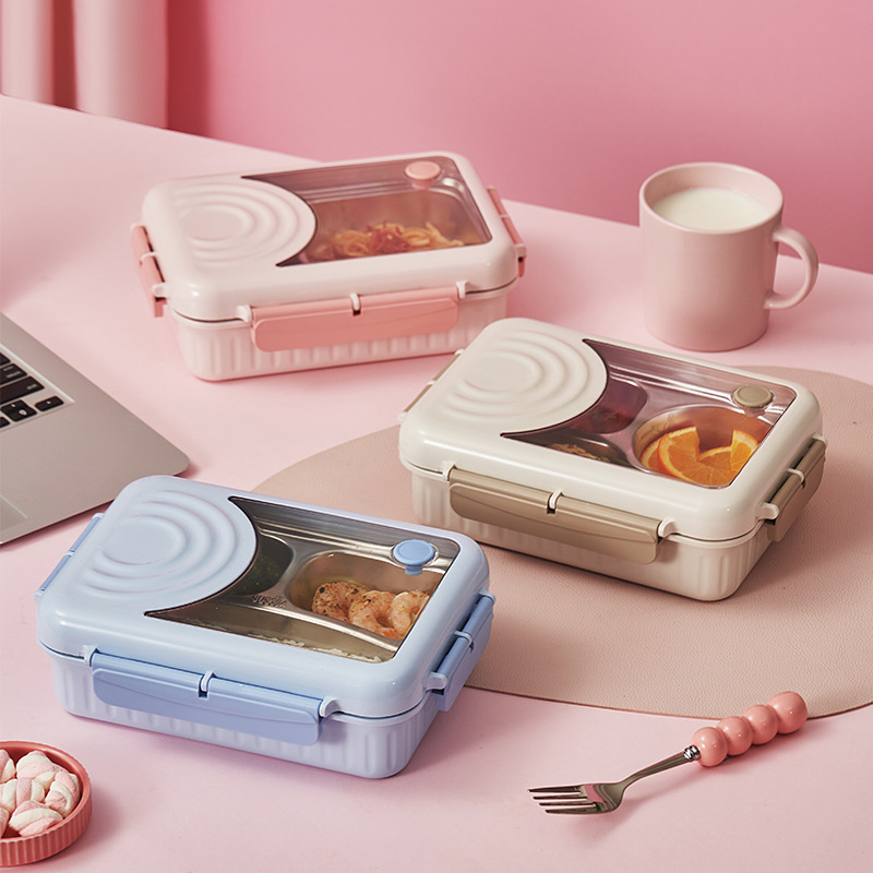 W16-WL-002 New stainless steel two-point insulated lunch box lunch box Students double-layer insulated lunch box full figure