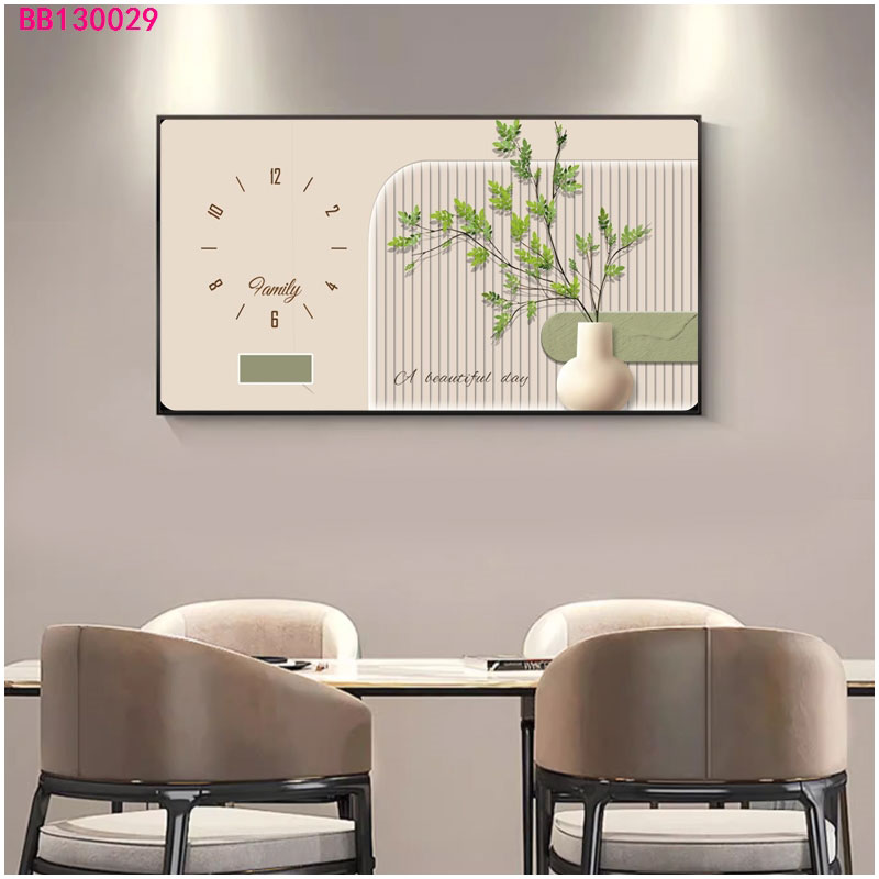 免打孔电表箱装饰画带钟表竖款现代简约遮挡客厅配电箱总开关挂画详情18