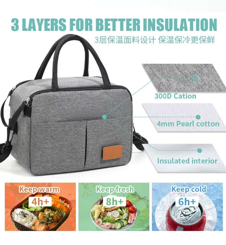 New cross-border Amazon multi-functional lunch bag, office workers' rice preservation ice pack, insulated lunch box bag, insulated bag detail image 2