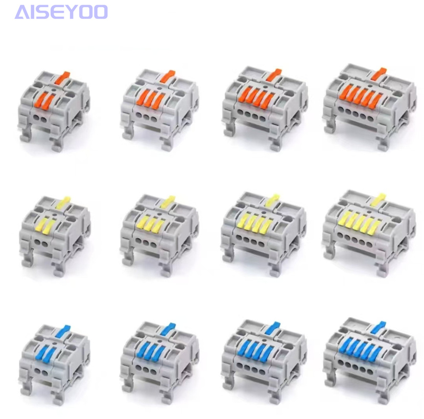 6412/3/4/5 splitter quick wiring terminal, wire connection quick connector, parallel wire rail type modular quick wiring terminal, quick wire connector, can be fixed or spliced