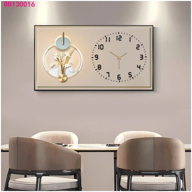 免打孔电表箱装饰画带钟表竖款现代简约遮挡客厅配电箱总开关挂画详情6