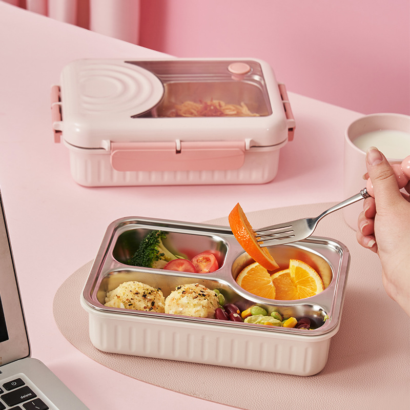 W16-WL-002 New stainless steel two-point insulated lunch box lunch box Students double-layer insulated lunch box Application Scenario