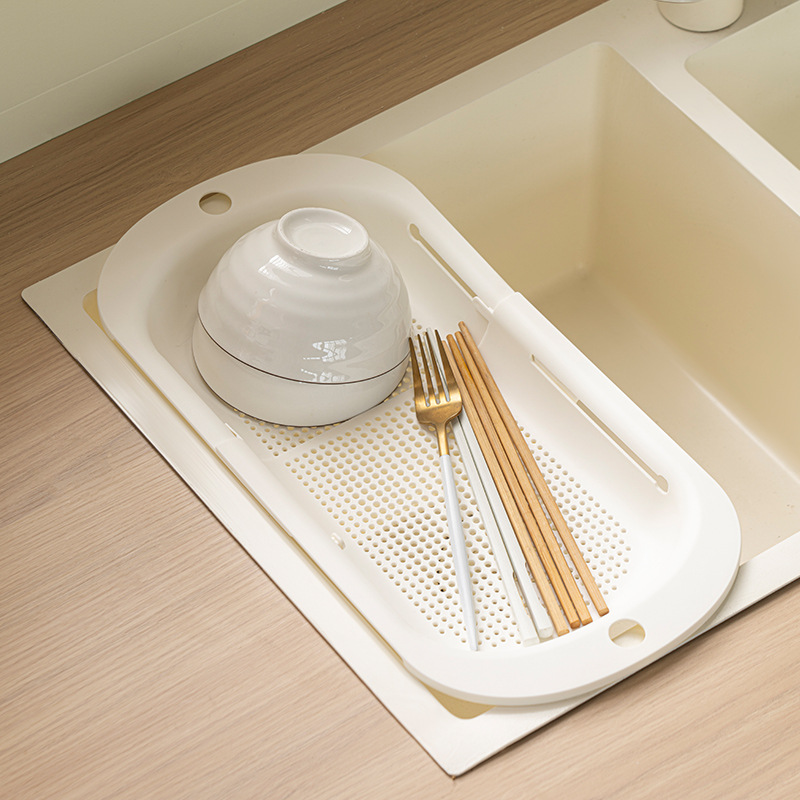 Z91-双层伸缩滤水篮家用双层沥水篮多功能厨房蔬菜洗菜盆塑料