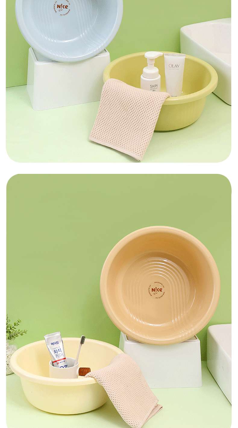 X40-852加厚家用塑料洗脸盆厨房卫生间洗菜洗衣盆学生宿舍塑料盆详情图11