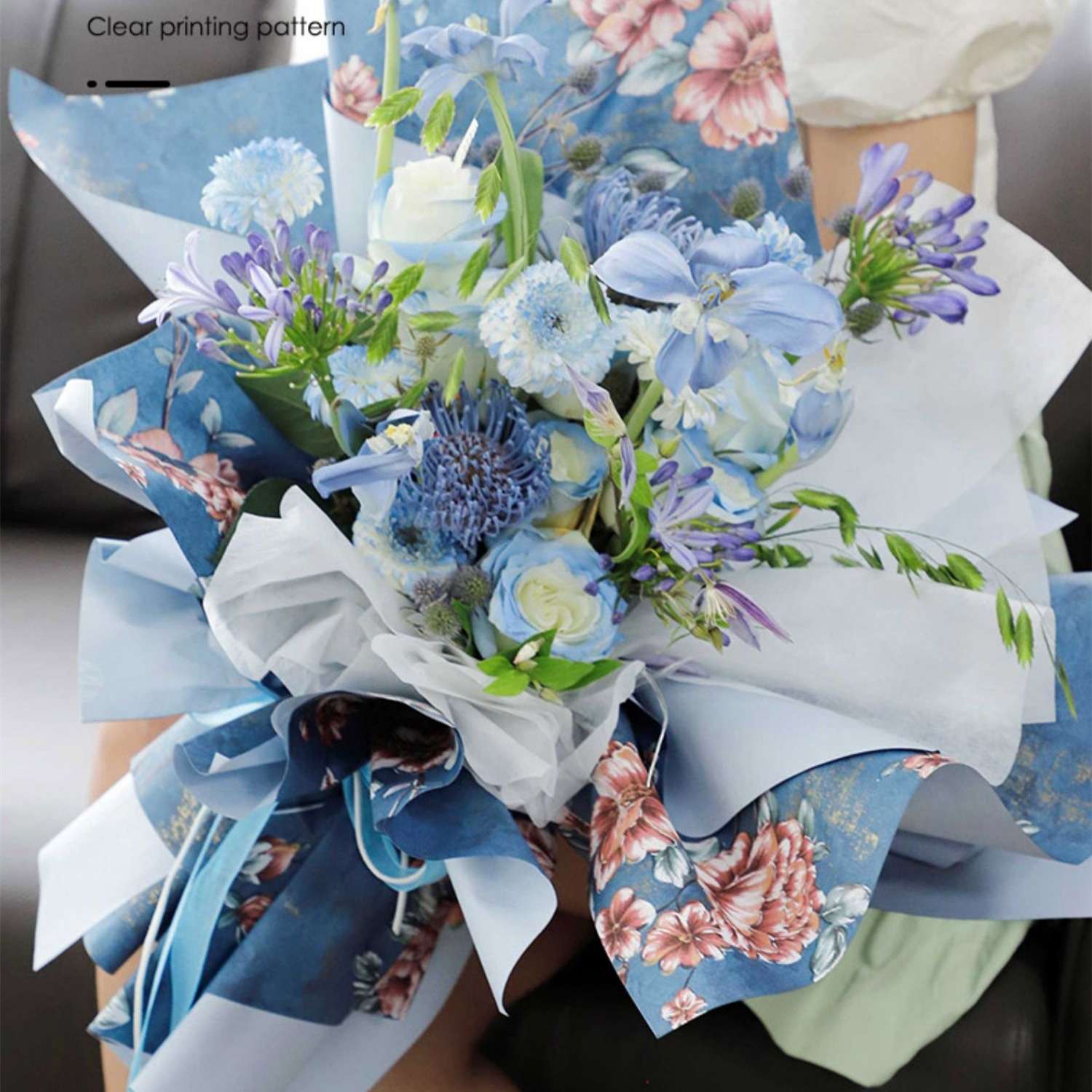 欧雅纸芬芳玫瑰爱心七夕情人节柔光糖果色鲜花包装纸材料花店资材细节图