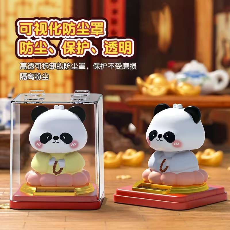 熊猫考神/熊猫财神/熊猫如来/熊猫寿仙 大号3寸太阳能摆件详情图4