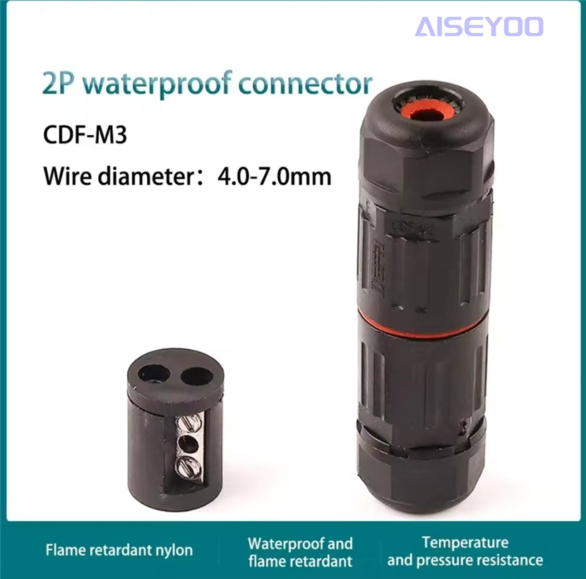 IP68免螺丝防水连接器 CDF-M3两三芯直通防水接头 户外免焊对接防水连接器 绝缘阻燃免焊对连电线接线端子 详情6