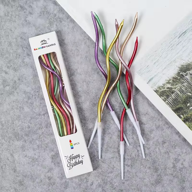 Electroplated paint seven-color candle cake decoration plug-in, birthday candles, dessert counter baking decoration, birthday small candles, candles, aromatherapy candles, aromatherapy candle gift box, household candles, candles, aromatherapy cake candles, small candles pic 3