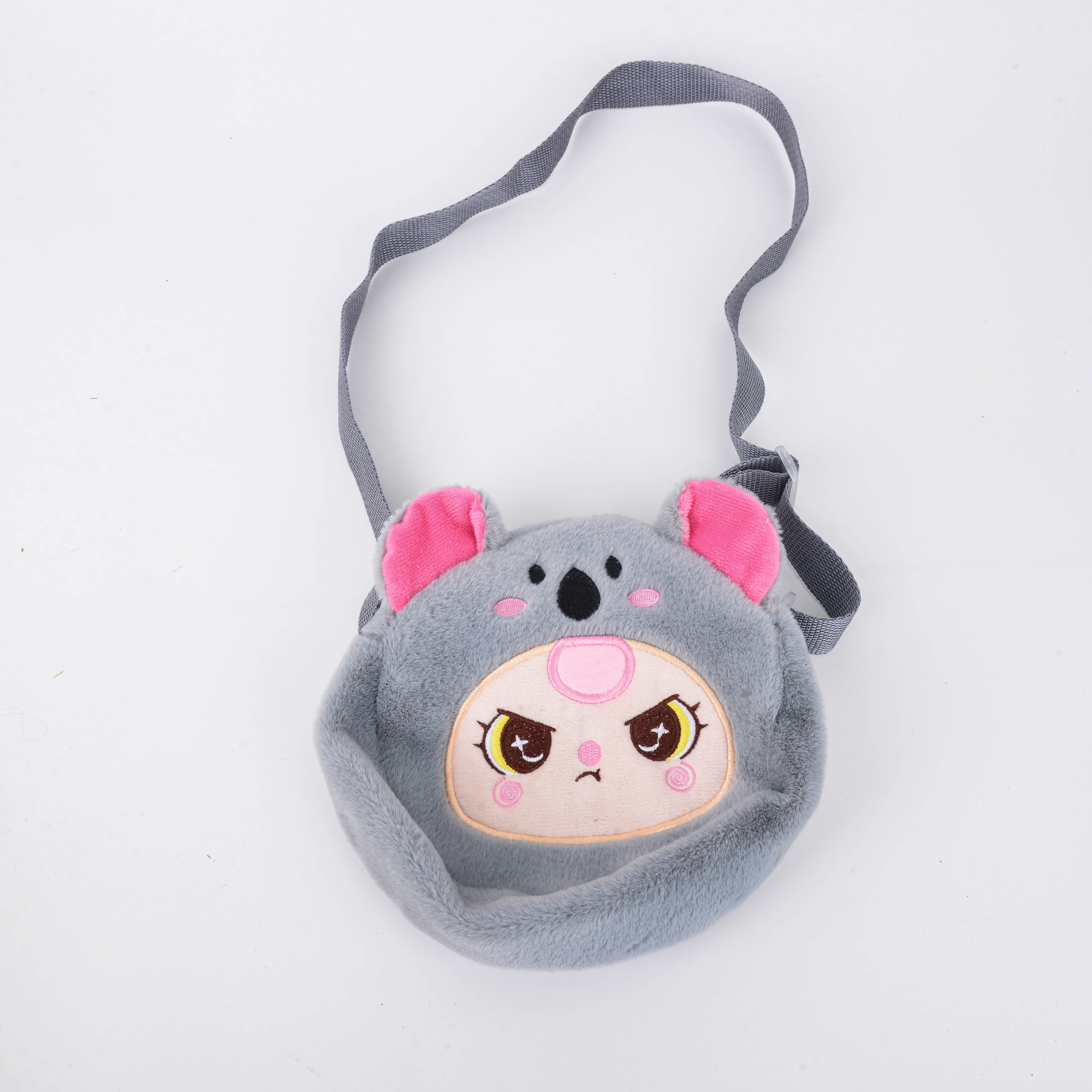 Cute cartoon anime round small wallet, plush toy earphone case, key hanging bag, cinnamon dog, pudding dog doll details Picture