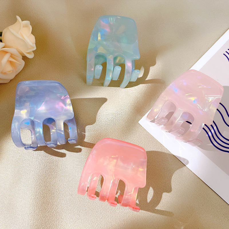 醋酸彩色纹理发饰 韩版小号气质后脑勺公主头简约发抓女小号抓夹 头饰产品图