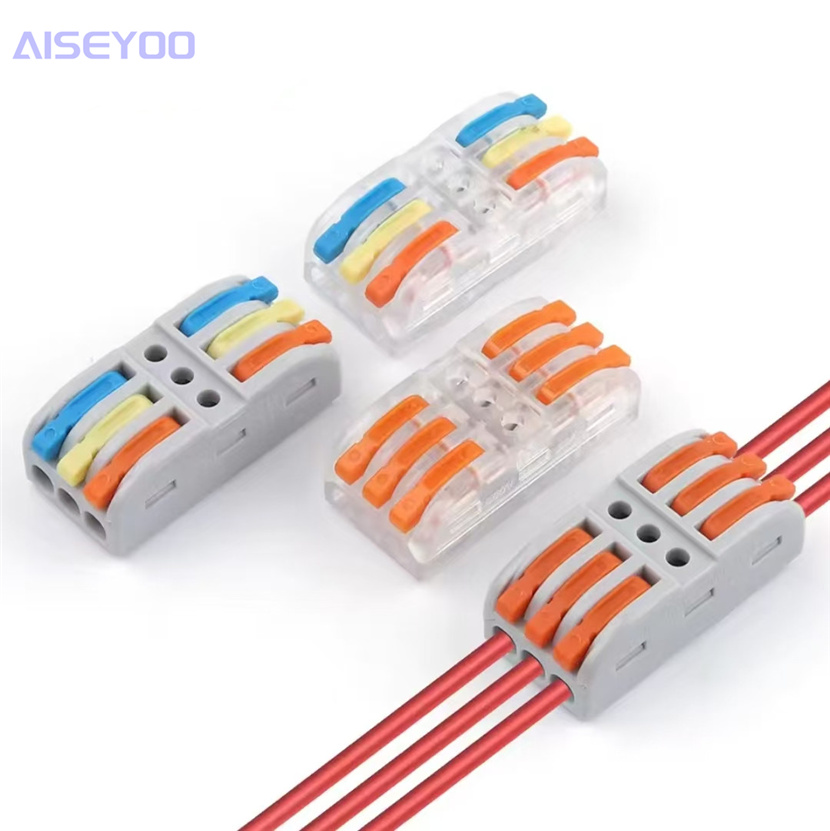 PCT quick-press type terminal block, quick-press type lamp 4-square 4-hole three-in and three-out color transparent electrical measurement hole