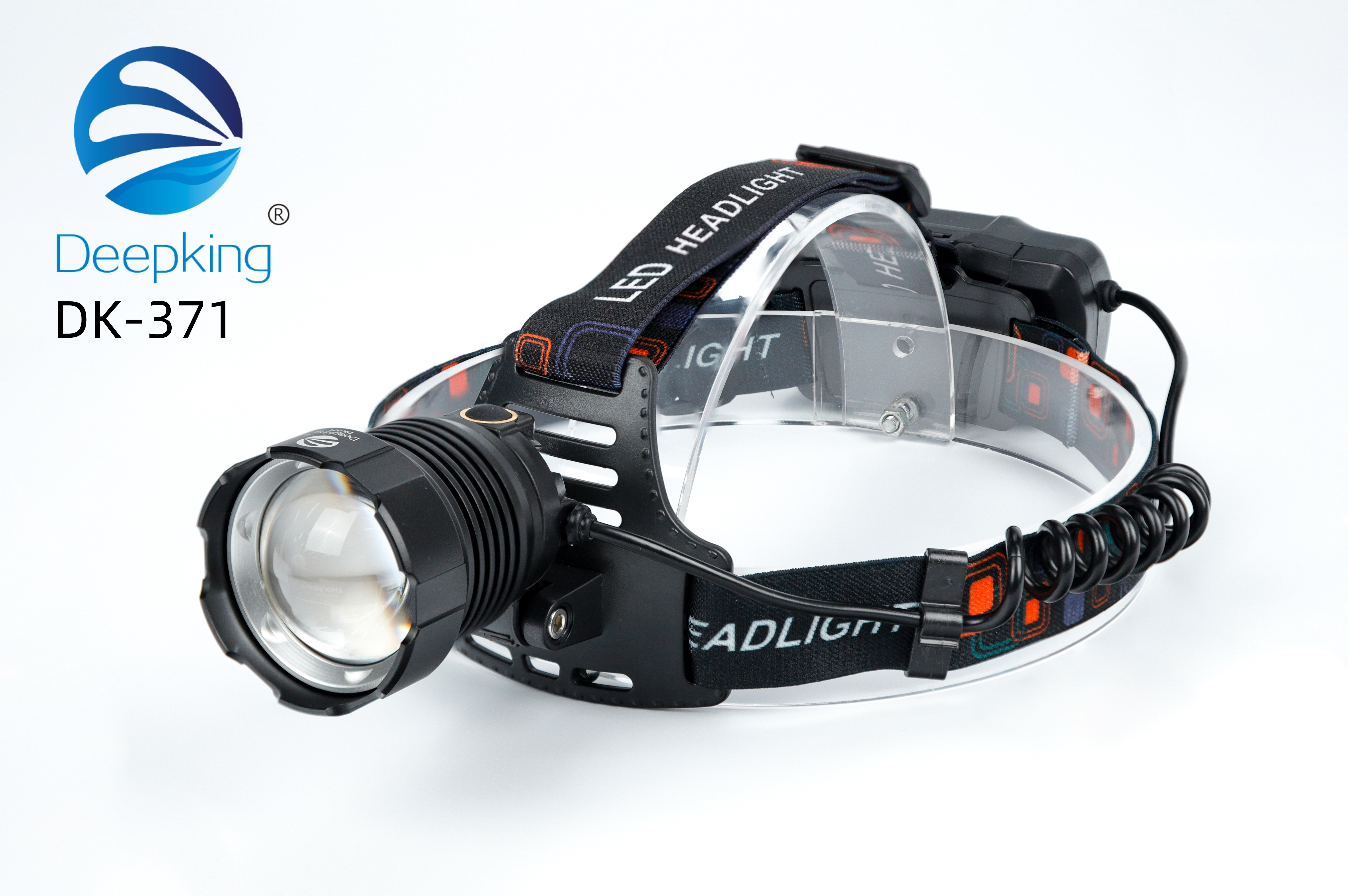 DeepKing Cross-border DK-371 Headlamp, high-intensity charging, ultra-bright head-mounted outdoor small flashlight, hernia sensing night fishing, ultra-long battery life miner's lamp