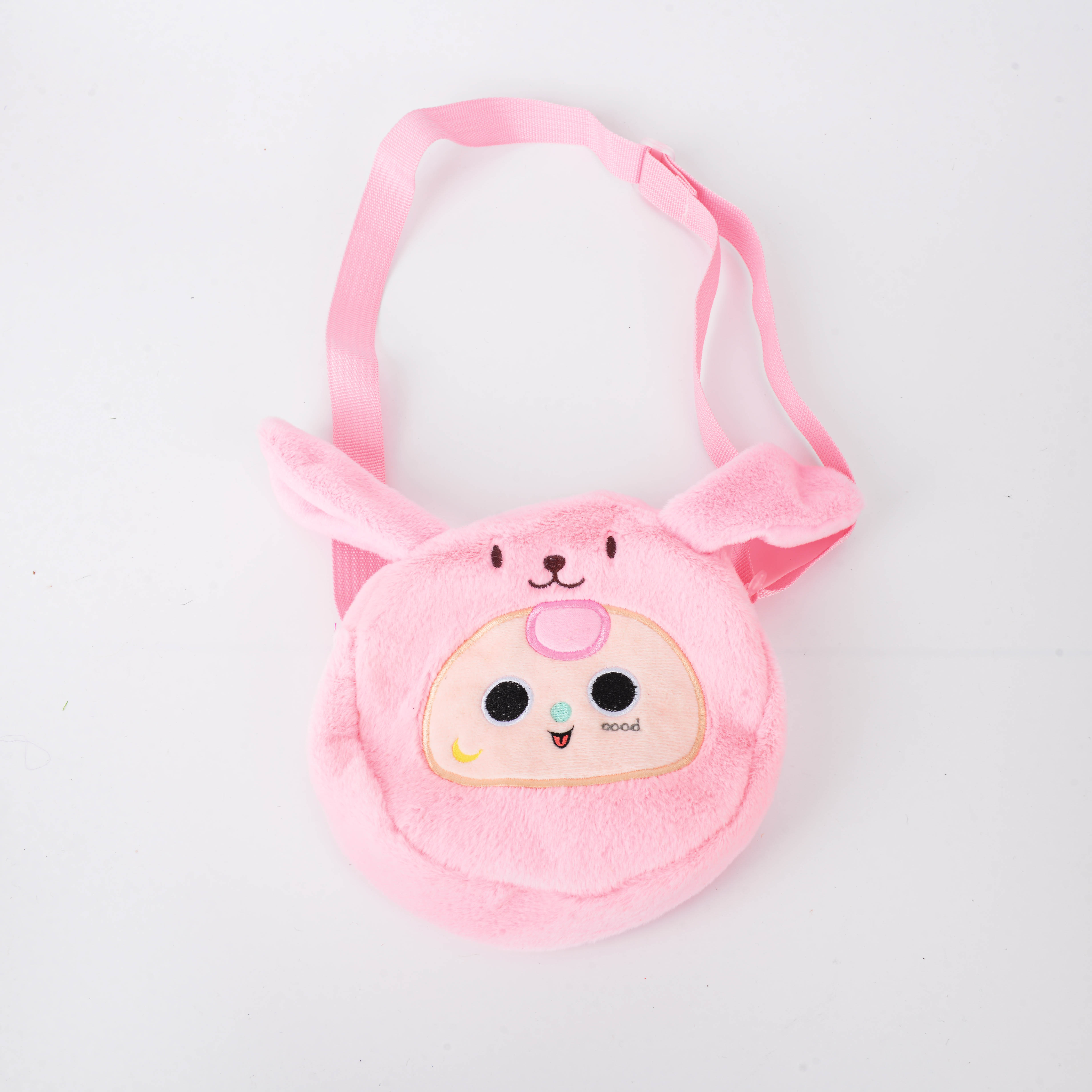 Cute cartoon anime round small wallet, plush toy earphone case, key hanger