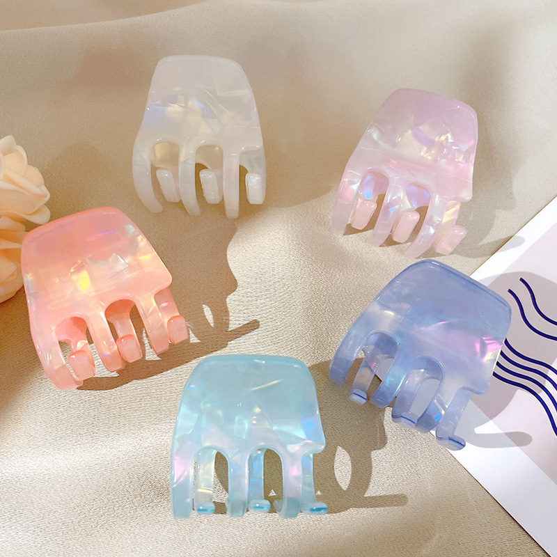 醋酸彩色纹理发饰 韩版小号气质后脑勺公主头简约发抓女小号抓夹 头饰