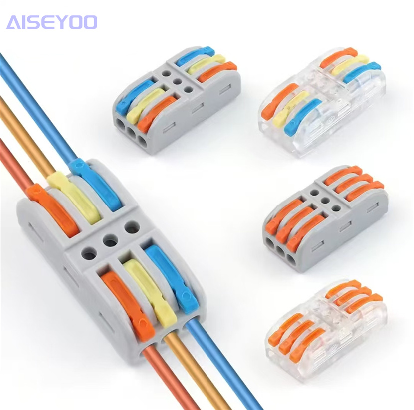 PCT quick-press type terminal block, quick-press type lamp 4-square 4-hole three-in and three-out color transparent electrical measurement hole Item Picture