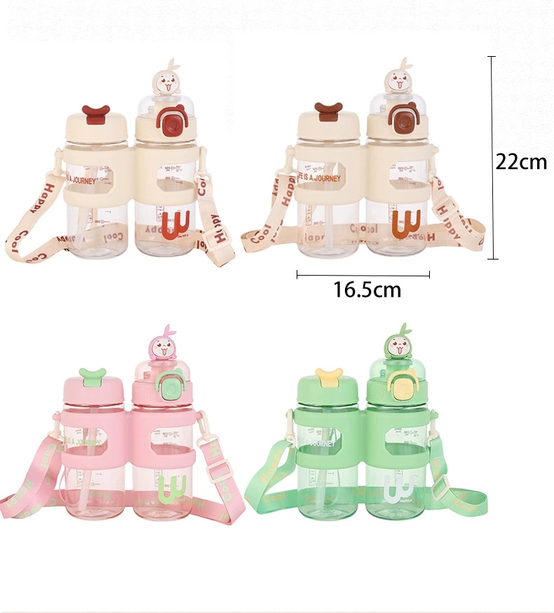 X152-XBD-2025 new high appearance level branch warehouse double drink portable water cup students cute net red children plastic undefined