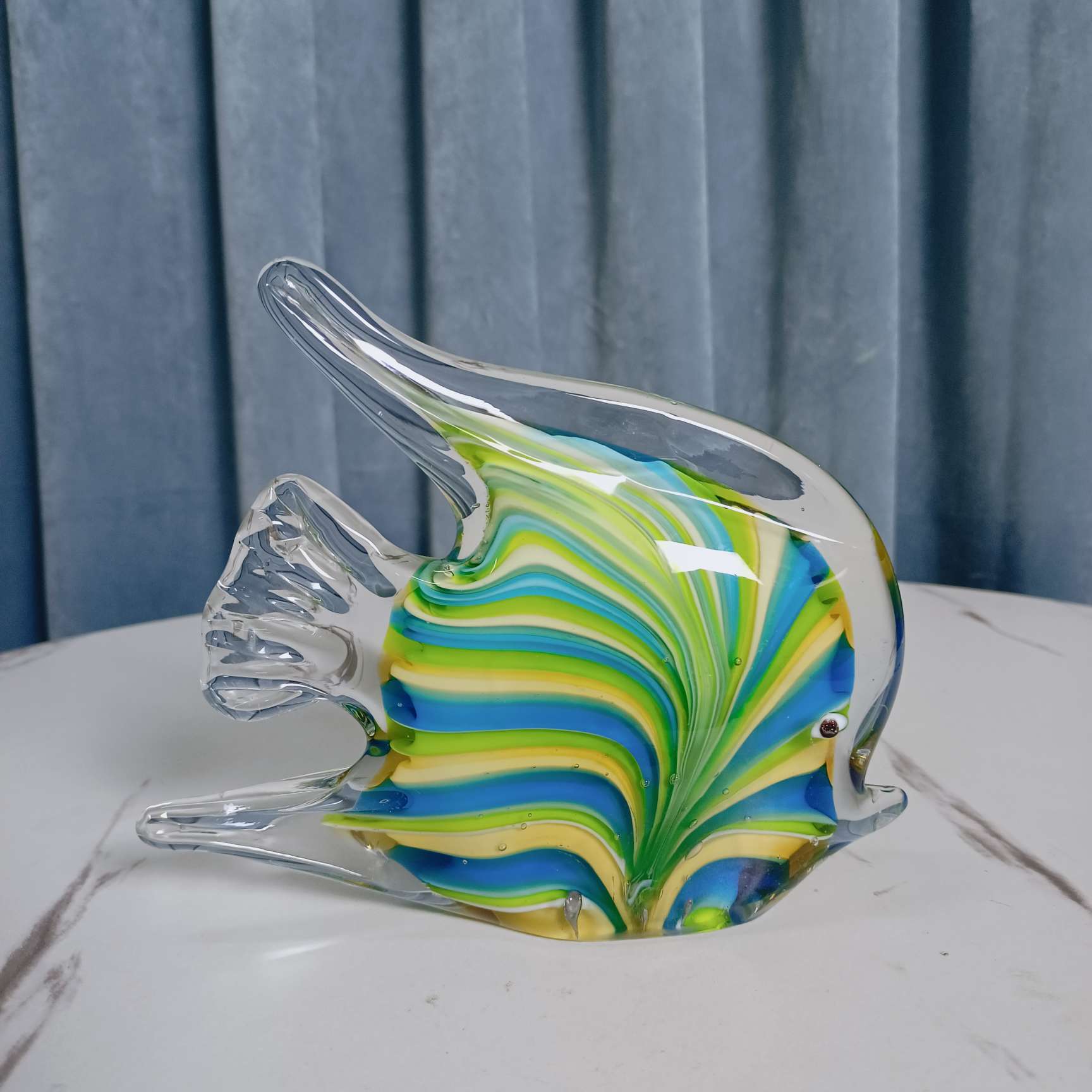 琉璃工艺品琉璃鱼摆件精美礼品创意工艺品收藏赏析送礼两相宜纯手工制作出口意大利白底实物图