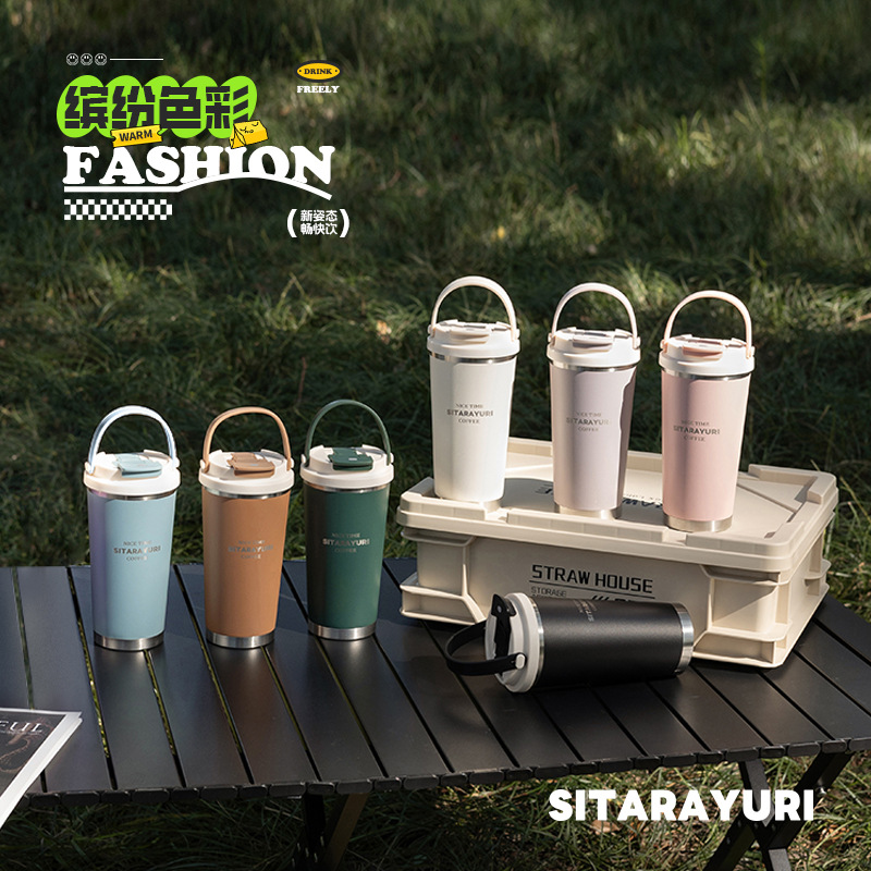 Fashionable double-drink coffee cup with soft handle detail image 7
