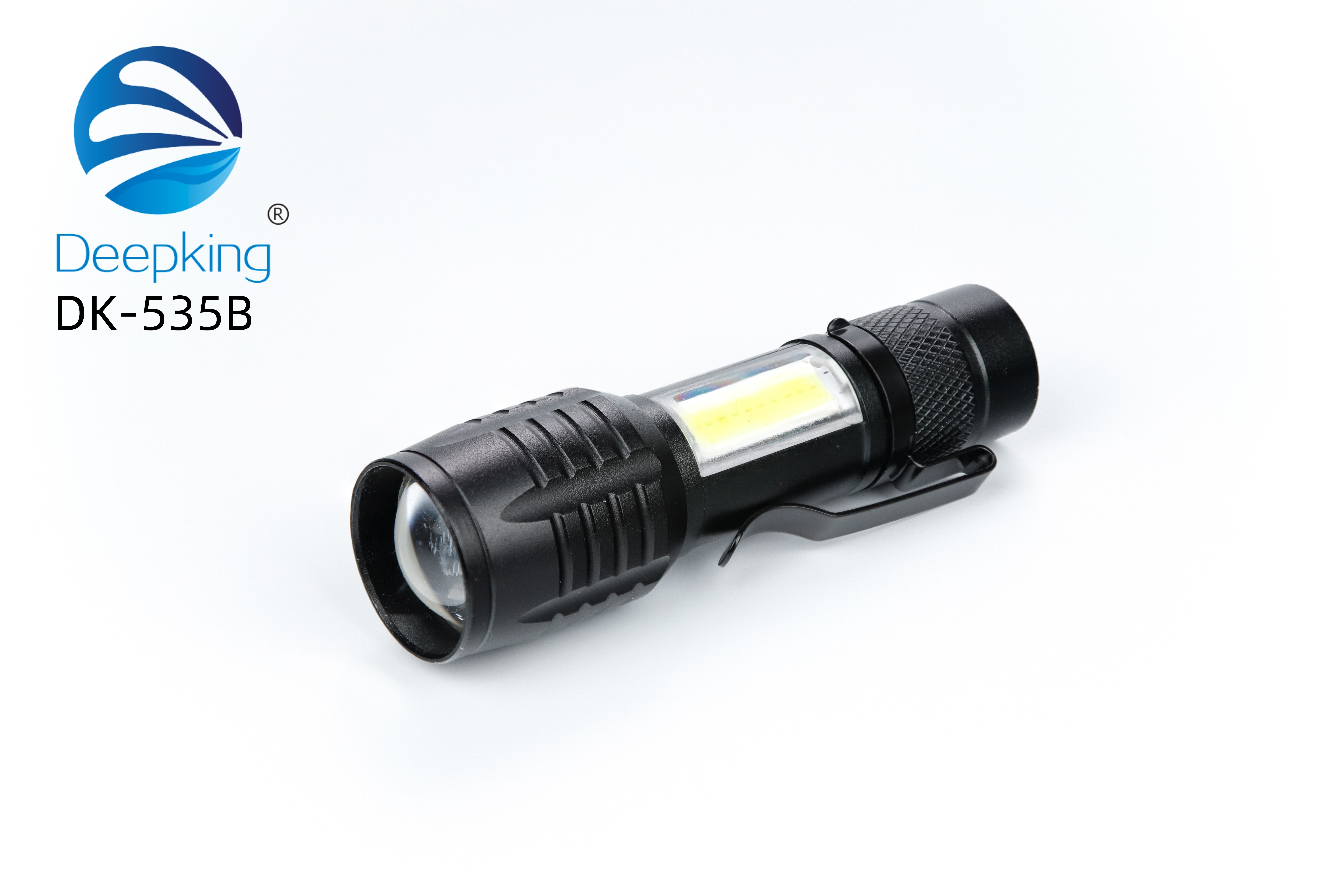 DeepKing Cross-border DK535B Ultra-bright metal high-intensity rechargeable flashlight, long-range mini fixed focus, home and outdoor waterproof lithium battery, long battery life