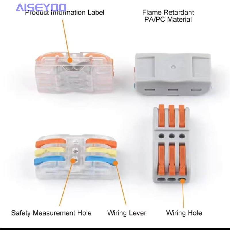PCT quick-press type terminal block, quick-press type lamp 4-square 4-hole three-in and three-out color transparent electrical measurement hole Application Scenario