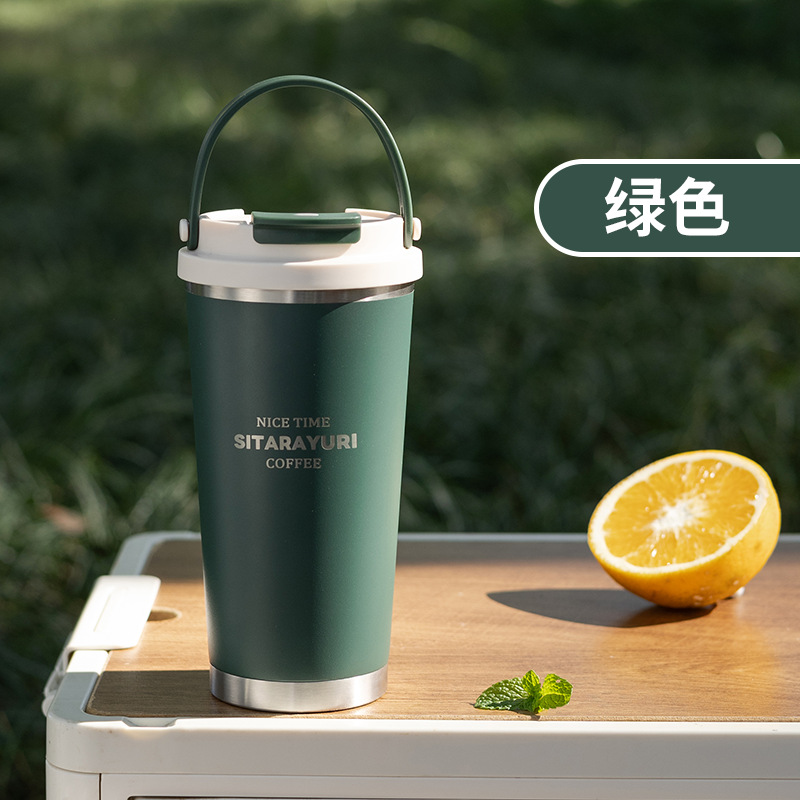 Fashionable double-drink coffee cup with soft handle detail image 4