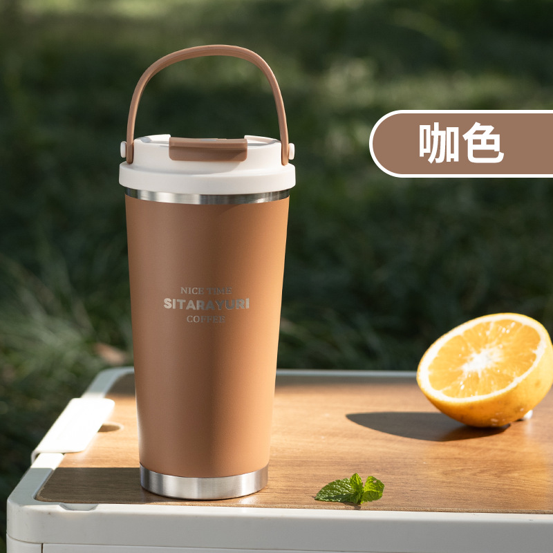 Fashionable double-drink coffee cup with soft handle detail image 11