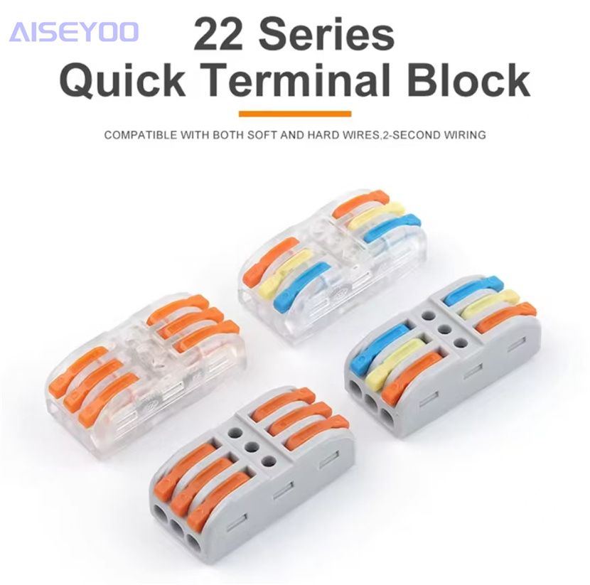 PCT quick-press type terminal block, quick-press type lamp 4-square 4-hole three-in and three-out color transparent electrical measurement hole Specification image