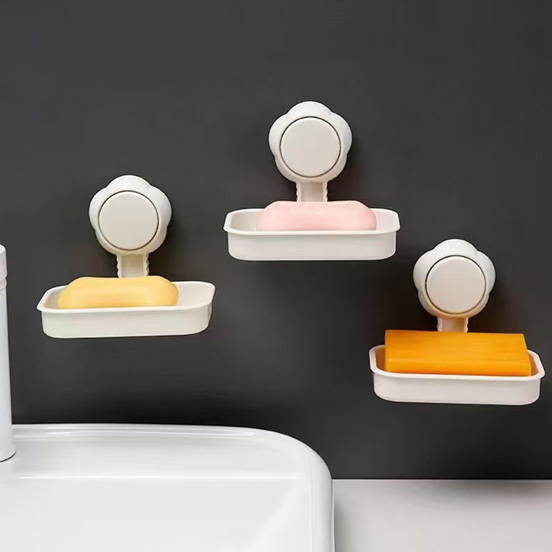 Soap Box Suction Cup Wall-Mounted Bathroom Soap Holder No Drilling Soap Storage Rack Home Vacuum Suction Cup thumbnail