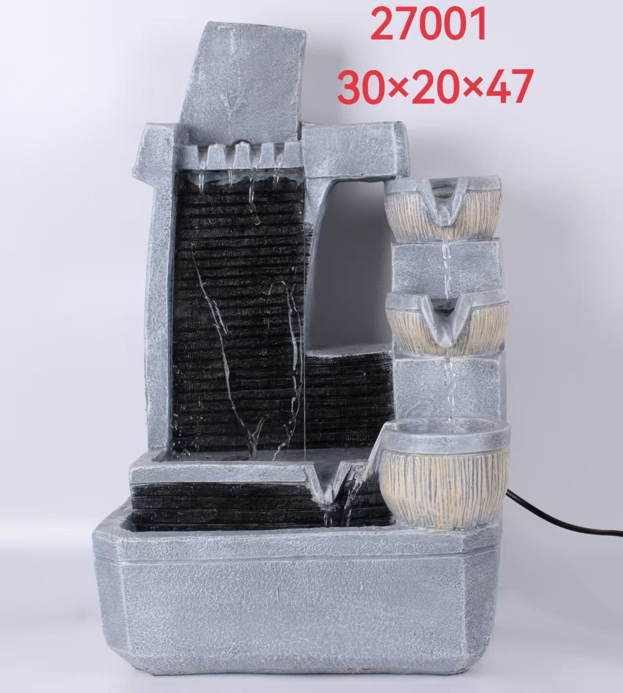 现代简约假山流水摆件风车水轮加湿器客厅办公室家居装饰摆件流水造景