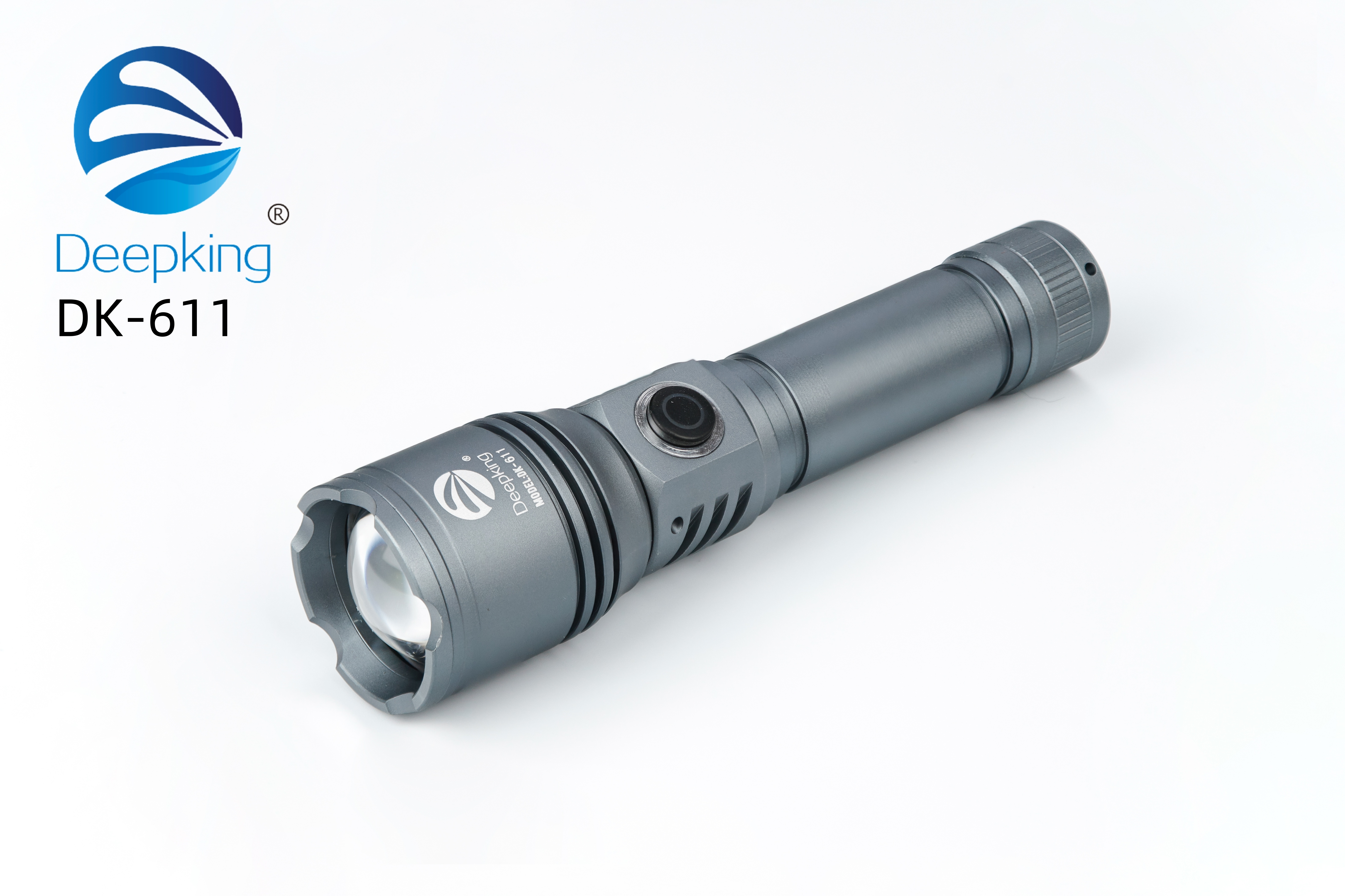 DeepKing Cross-border DK-611 Ultra-bright metal high-intensity rechargeable flashlight, long-range mini Prime, home outdoor waterproof Lithium battery, long battery life