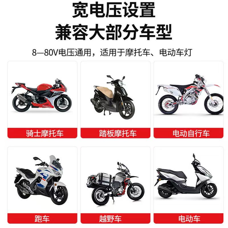 Motorcycle spotlights Electric car headlights highlight built-in steel gun spotlights Single double claw H4 double lens motorcycle lights Specification drawing