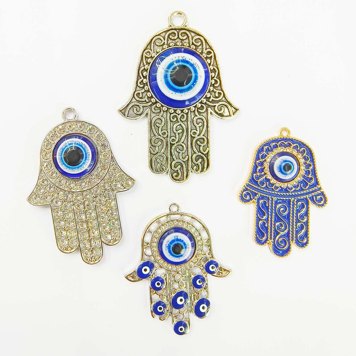 环保锌合金配件 手掌配件 恶魔之眼 土耳其眼睛 DIY饰品手掌眼睛配件