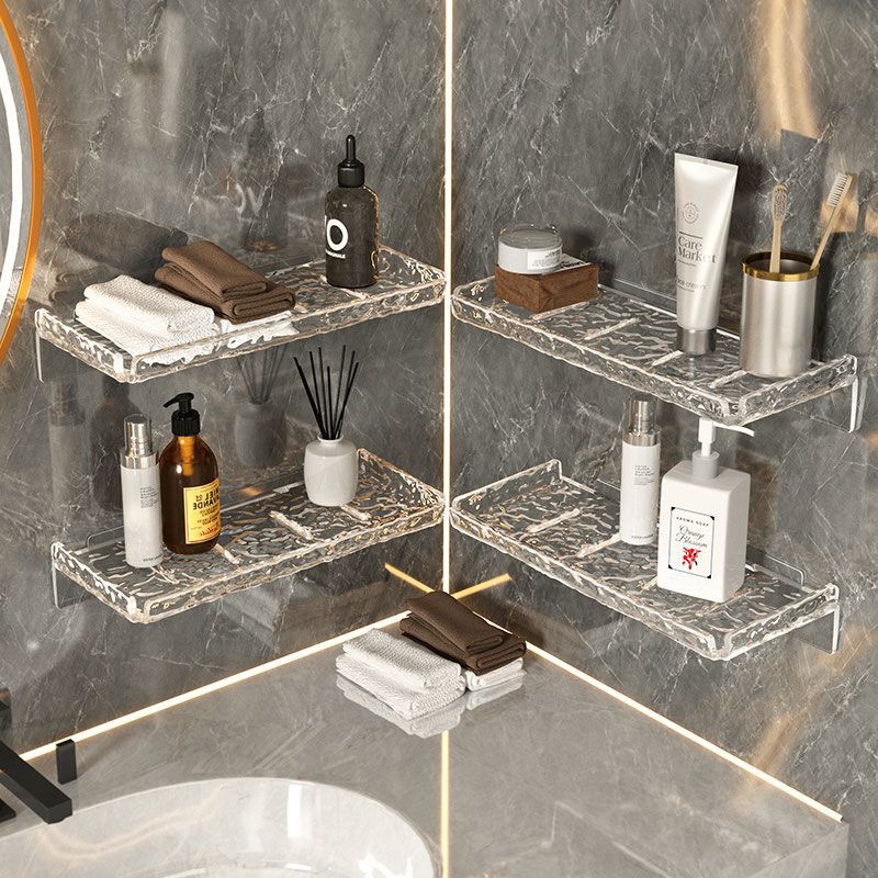 P25- Single layer storage shelf Bathroom storage shelf Water ripple cosmetics organizer Wall hanging washstand storage shelf Specification drawing