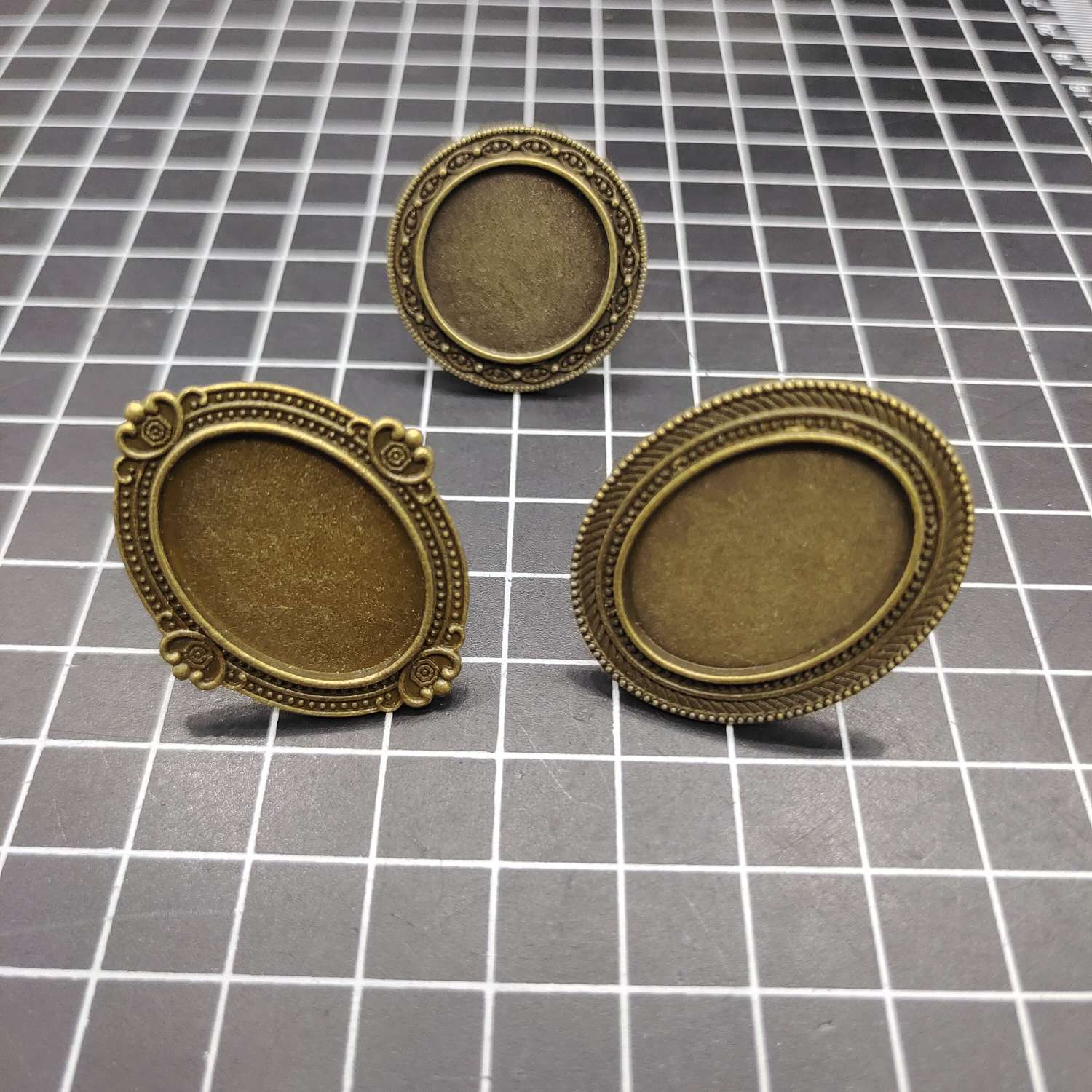 环保合金戒指底台 朋克戒指 个性DIY戒指 椭圆 圆形戒指细节图