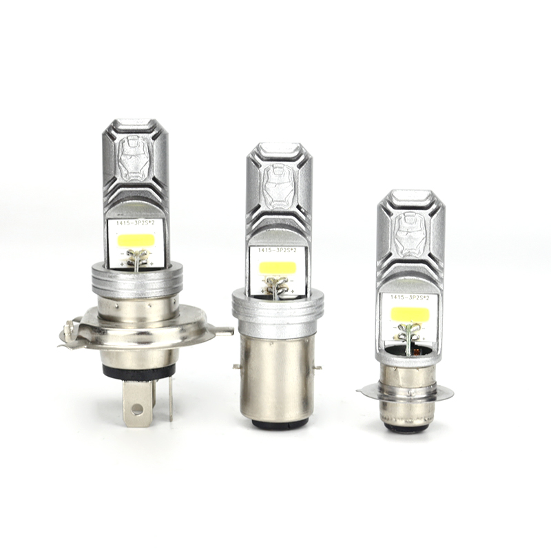 Motorcycle spotlights Electric car headlights highlight built-in steel gun spotlights Single double claw H4 double lens motorcycle lights details Picture