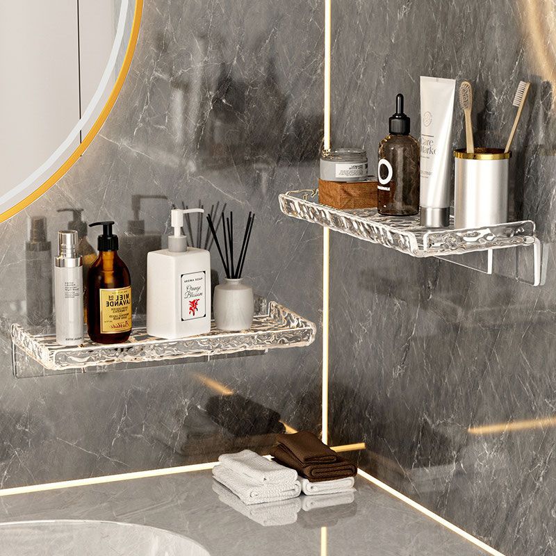 P25- Single layer storage shelf Bathroom storage shelf Water ripple cosmetics organizer Wall hanging washstand storage shelf details Picture