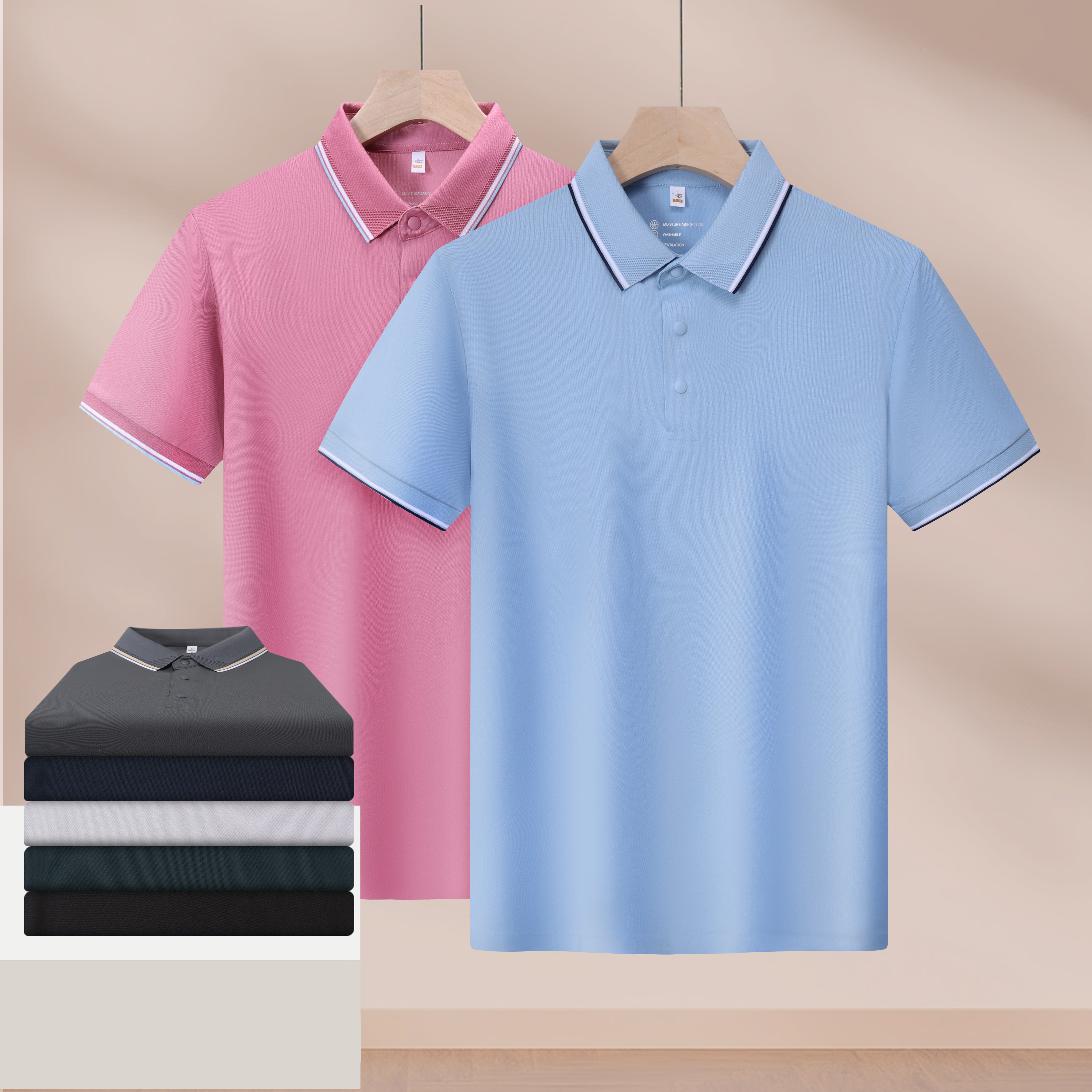 5612 S-7Xl Solid Color Men's Polo Shirt Custom T-Shirt Work Clothes Short Sleeve Advertising Shirt Customized Team Clothing Printing Logo