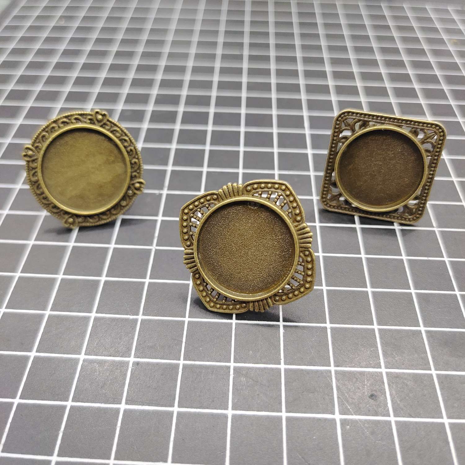 环保合金戒指底台 朋克戒指 个性DIY戒指 椭圆 圆形戒指详情图4