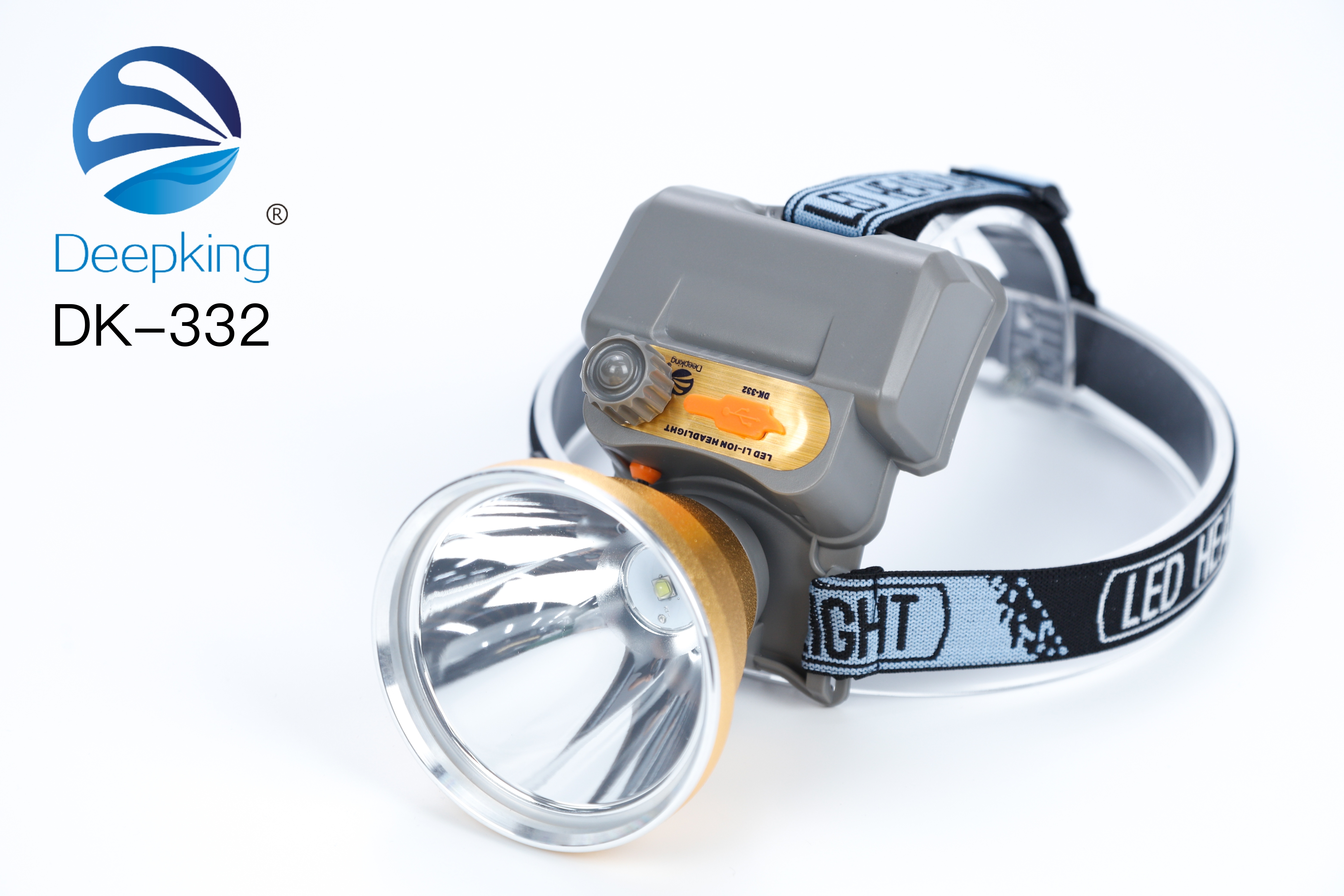 DeepKing Cross-border DK-332 Headlamp, high-intensity charging, ultra-bright head-mounted outdoor small flashlight, hernia sensing night fishing, ultra-long battery life miner's lamp