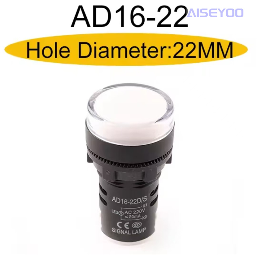 LED电源指示灯AD16-22 12V/24V/36V/110V/220V/380V配电箱交直流信号灯红绿黄蓝白22MM详情9